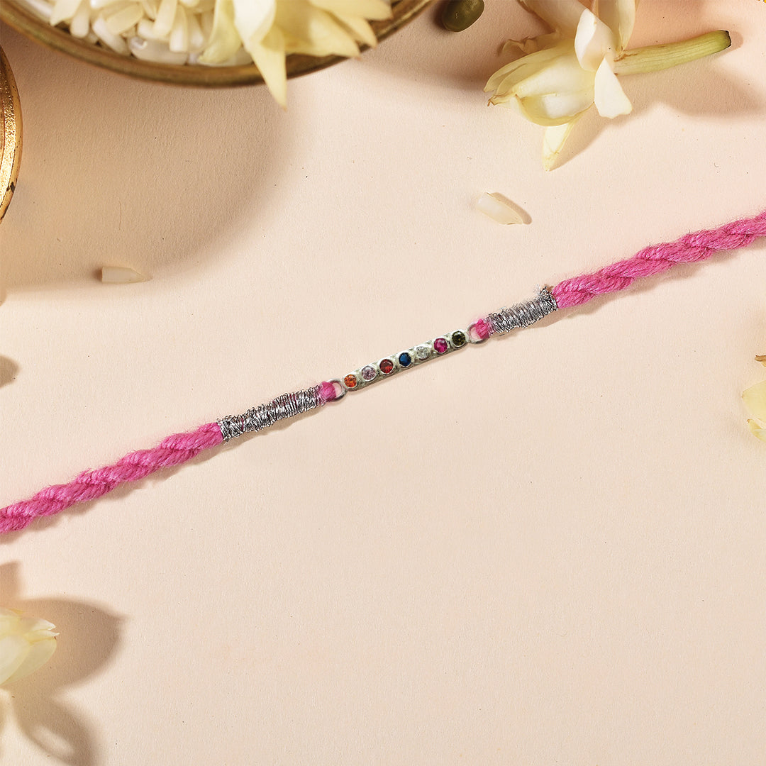 925 Sterling Silver Seven Chakra Silver Rakhi