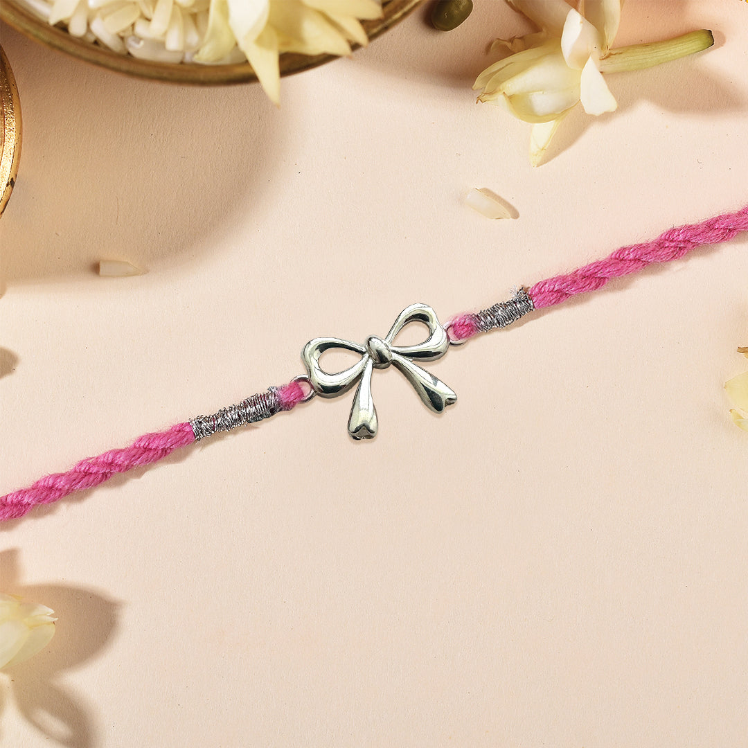 925 Sterling Silver Bow Silver Rakhi