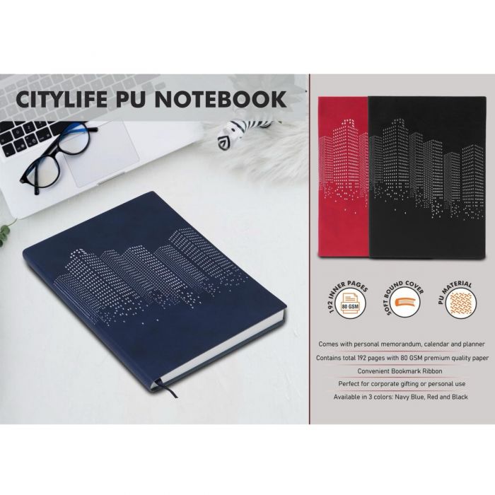 CityLife PU notebook with bookmark ribbon (Bulk/Corporate Orders Only)