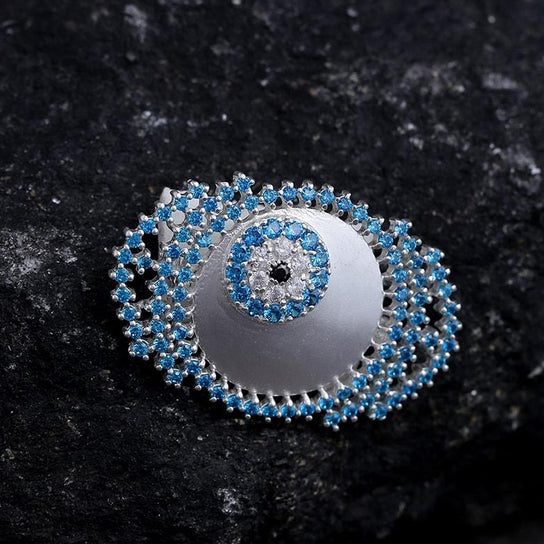 Evil Eye Brooch- Blue