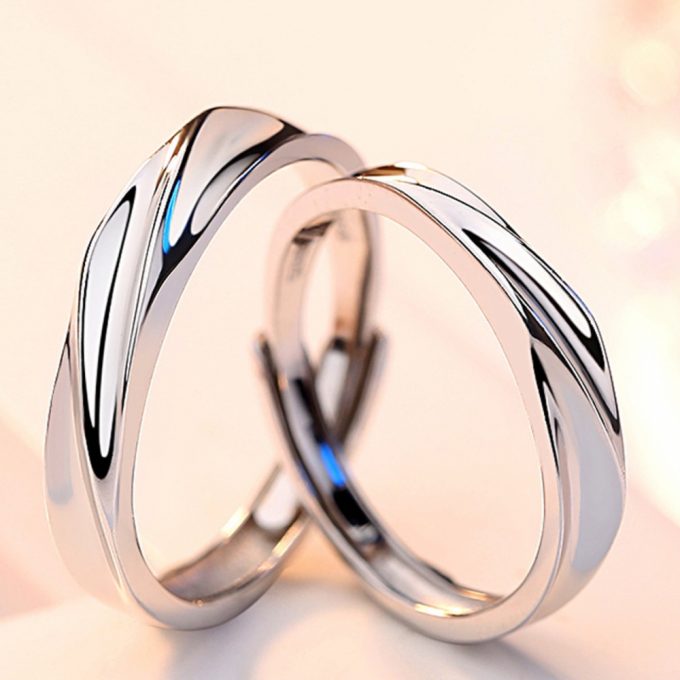 Superlative 925 Sterling Silver Couple Rings-4