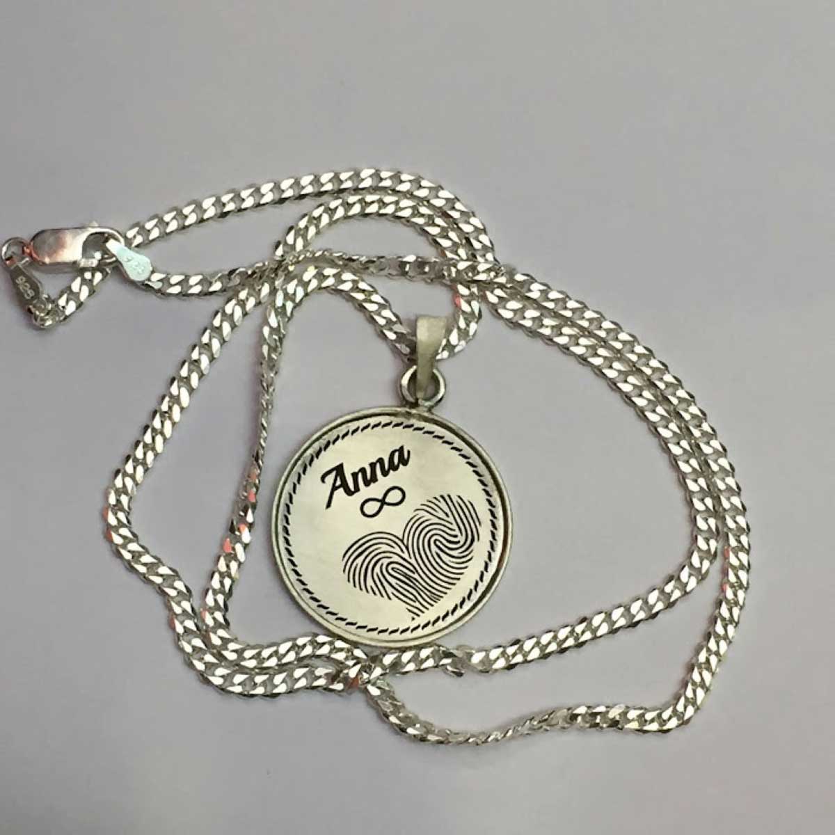 Loving Impression Silver Fingerprint Pendant