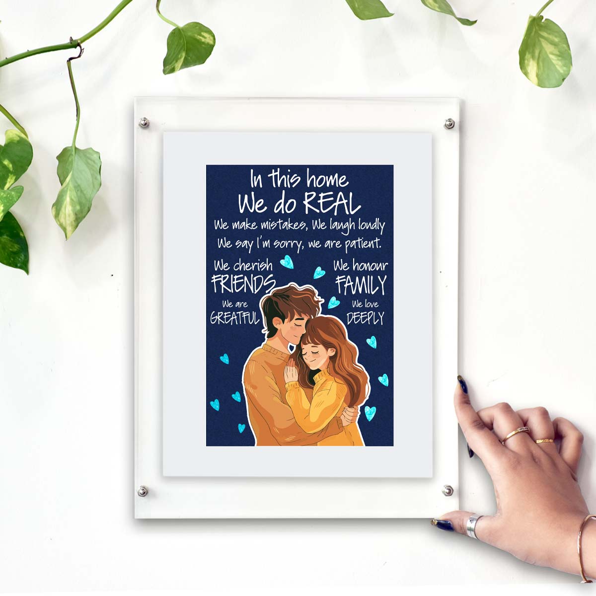 In This Home We do Real Wooden Photo Frame for Couple