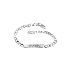 Personalized Name Plate Silver Bracelet-1