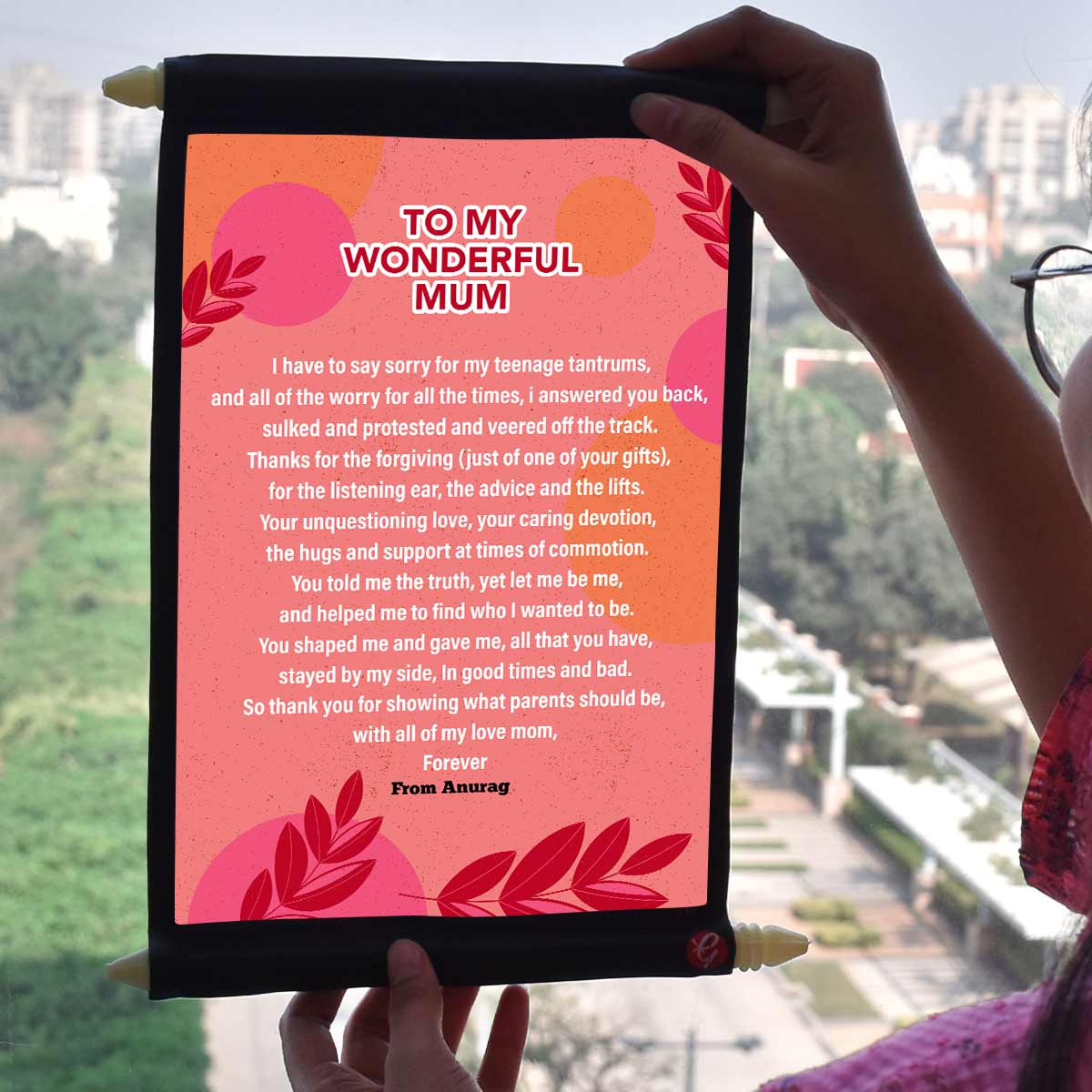 Customized My Wonderful Mom Scroll Present For Mother's Day 1