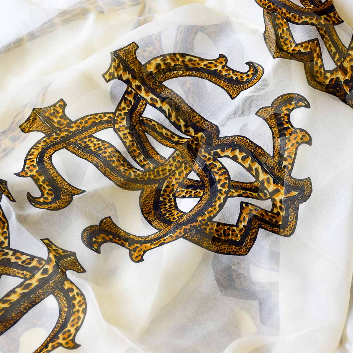 Elegant Cream & Brown Chiffon Stole – Stylish Pattern for Timeless Appeal