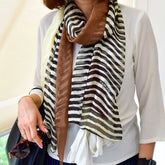 Stylish Black & Brown Chiffon Stole