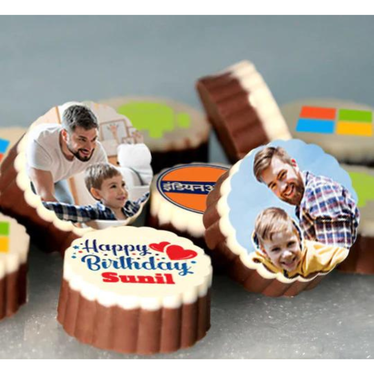 Customized Yellow Photo Chocolate Gift For Father's Day 5