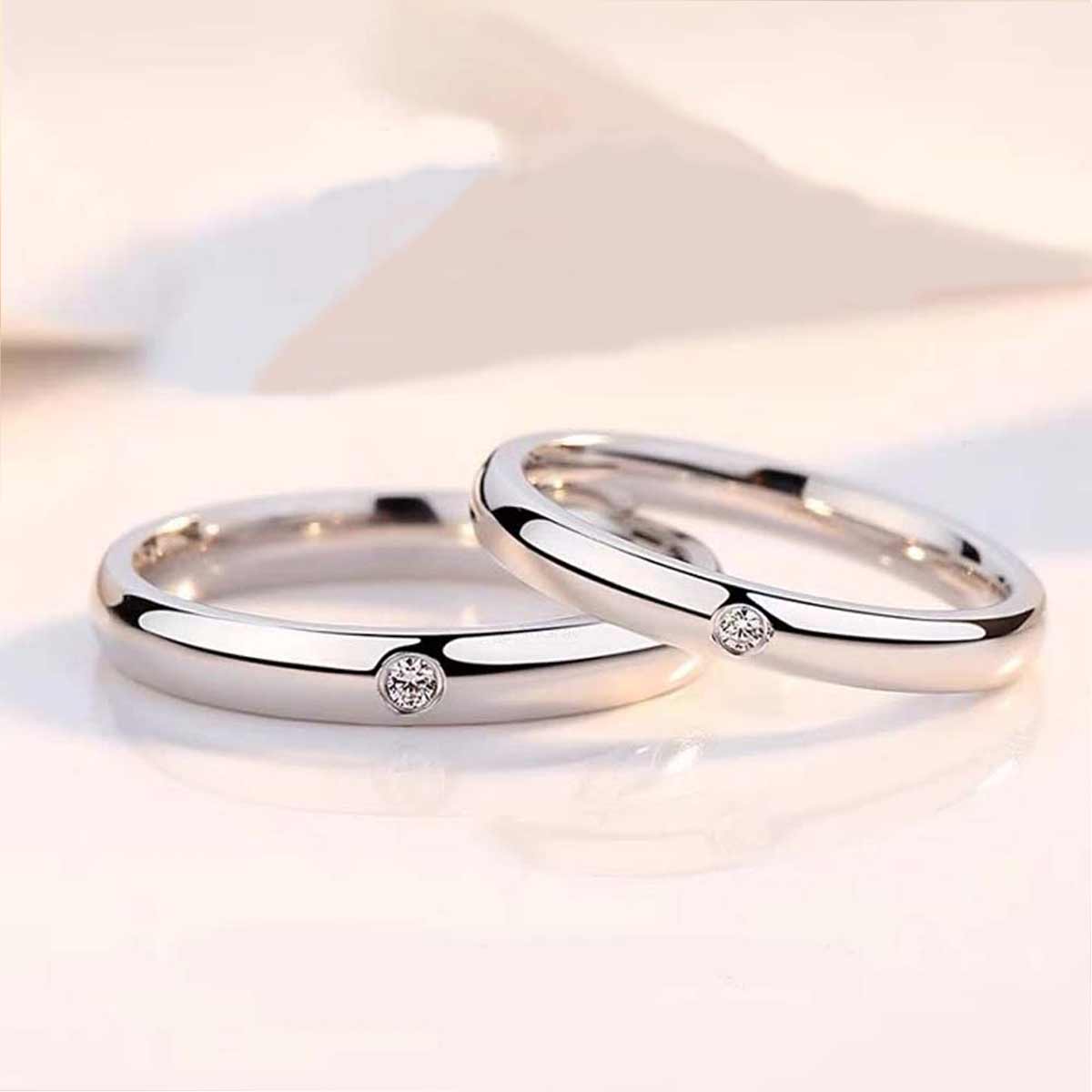 Blissful Adjustable 925 Sterling Silver Couple Rings