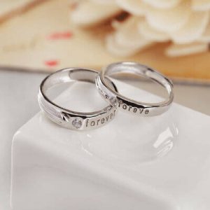 Customized 925 Sterling Silver Couples Ring-1