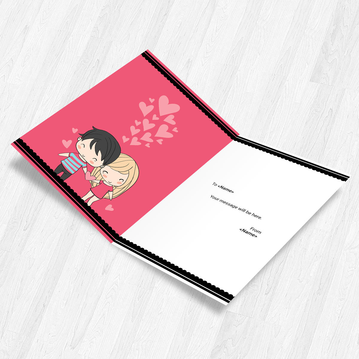 Personalised 2 Year of Love Birthday Greeting Card-2