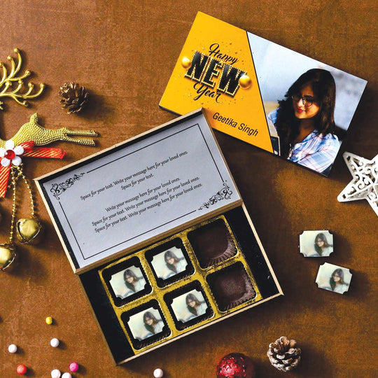 New Year Wishes Photo Personalised Chocolates-1