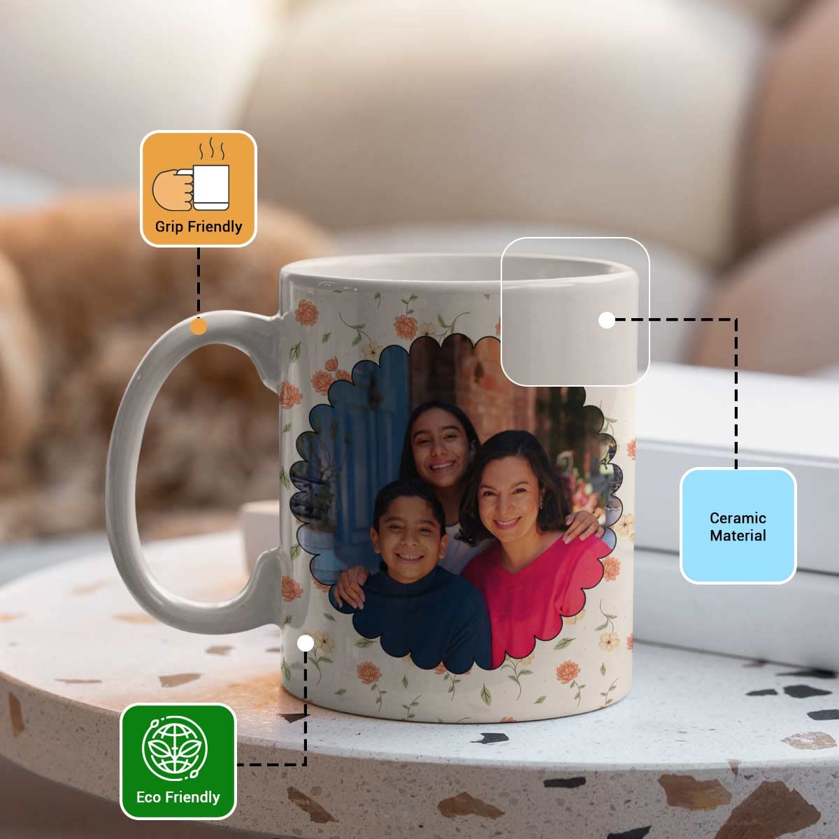Personalized Photo Ceramic Coffee Mug For Mom