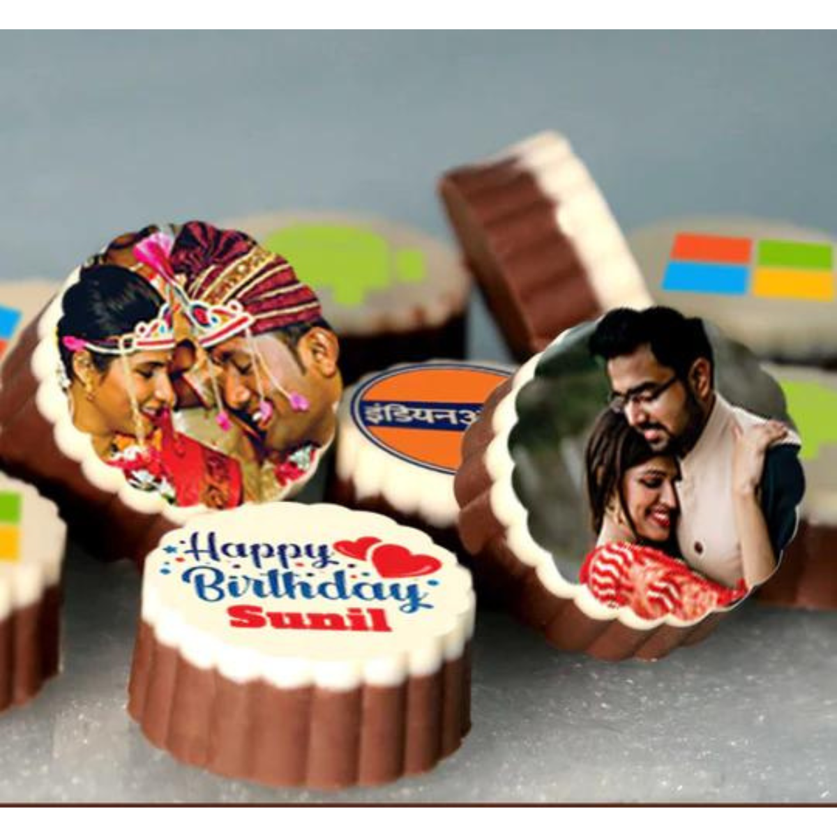 Wedding Anniversary Printed Personalised Photo Chocolate