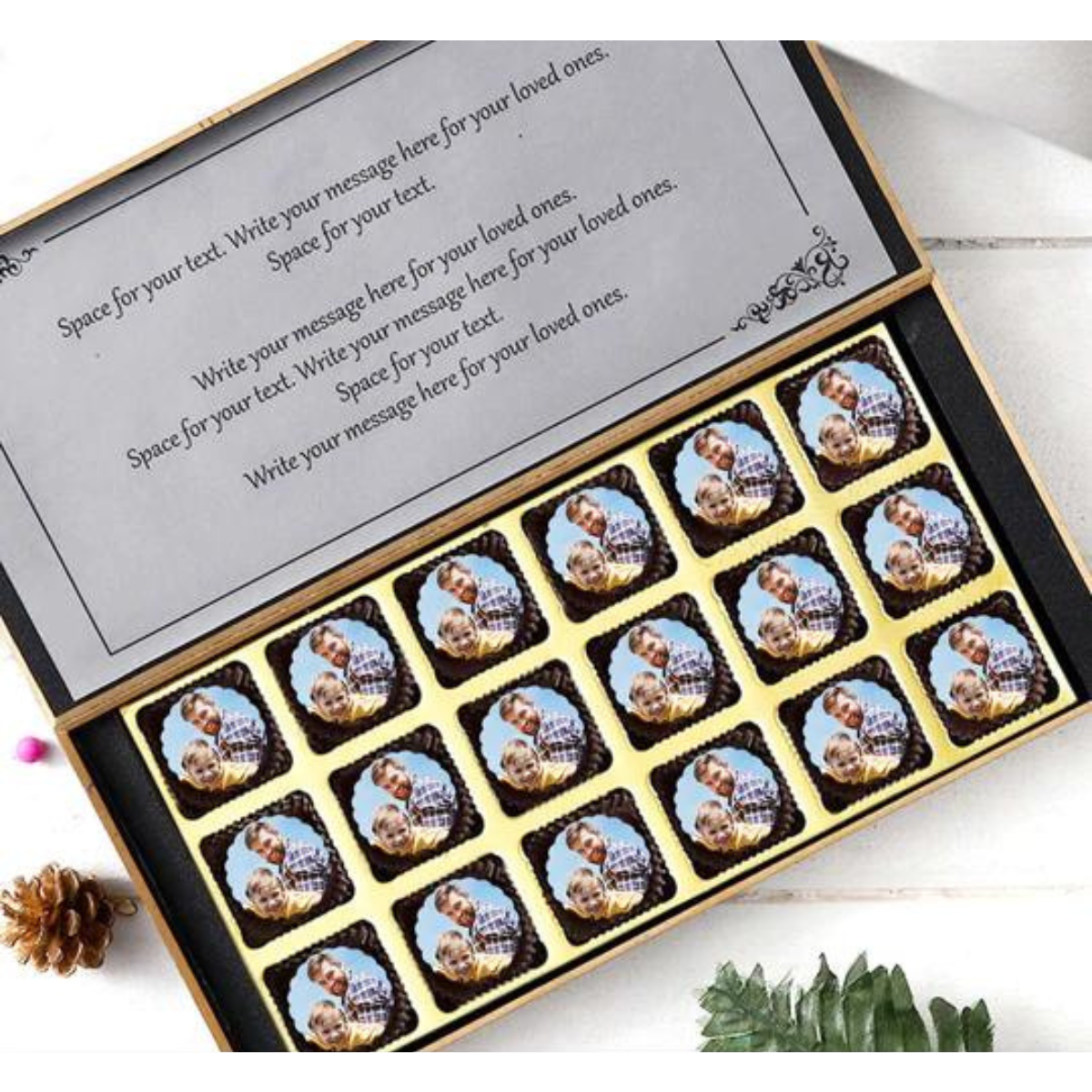 Customized Yellow Photo Chocolate Gift For Father's Day 4
