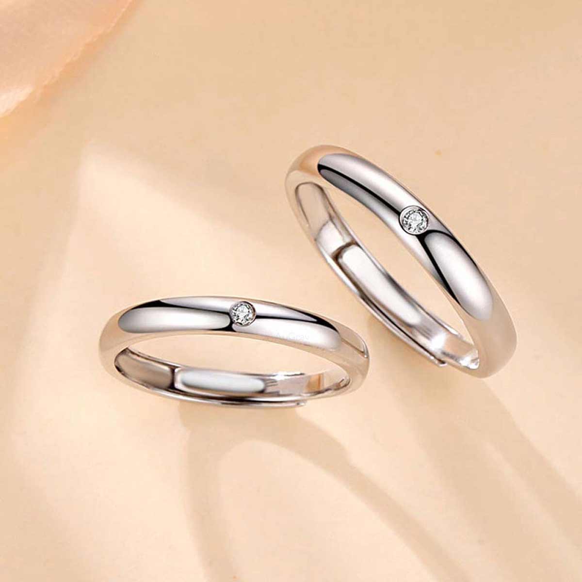 Blissful Adjustable 925 Sterling Silver Couple Rings