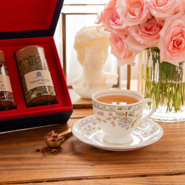 Tea Time Treasure - Wellness Infusions ( 3 Caffeine Free Teas With Brass Strainer )-3