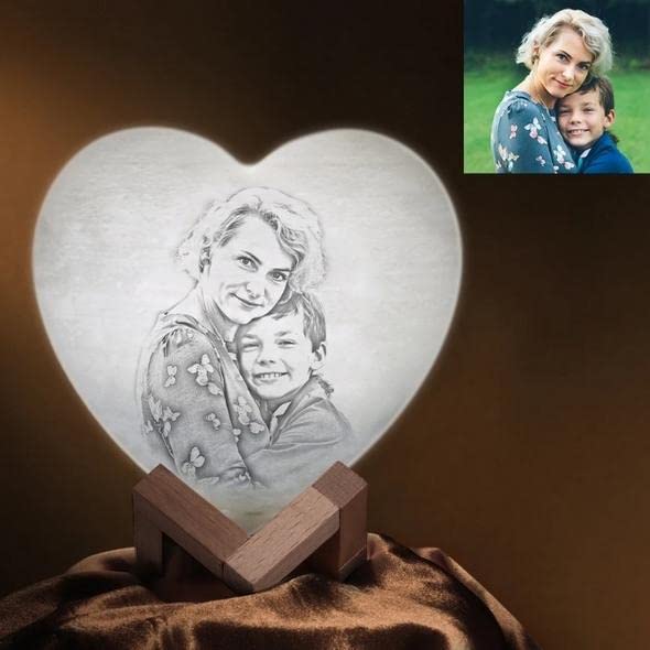 Personalised Touch Sensor 3D Heart Shaped Moon Lamp-1