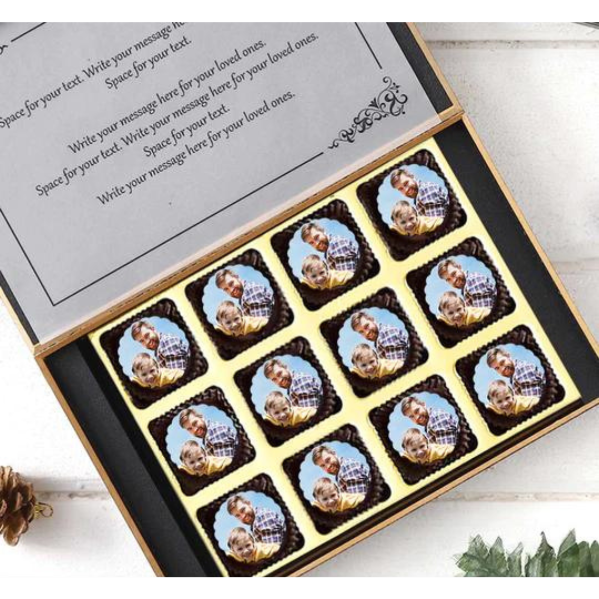 Customized Yellow Photo Chocolate Gift For Father's Day 2