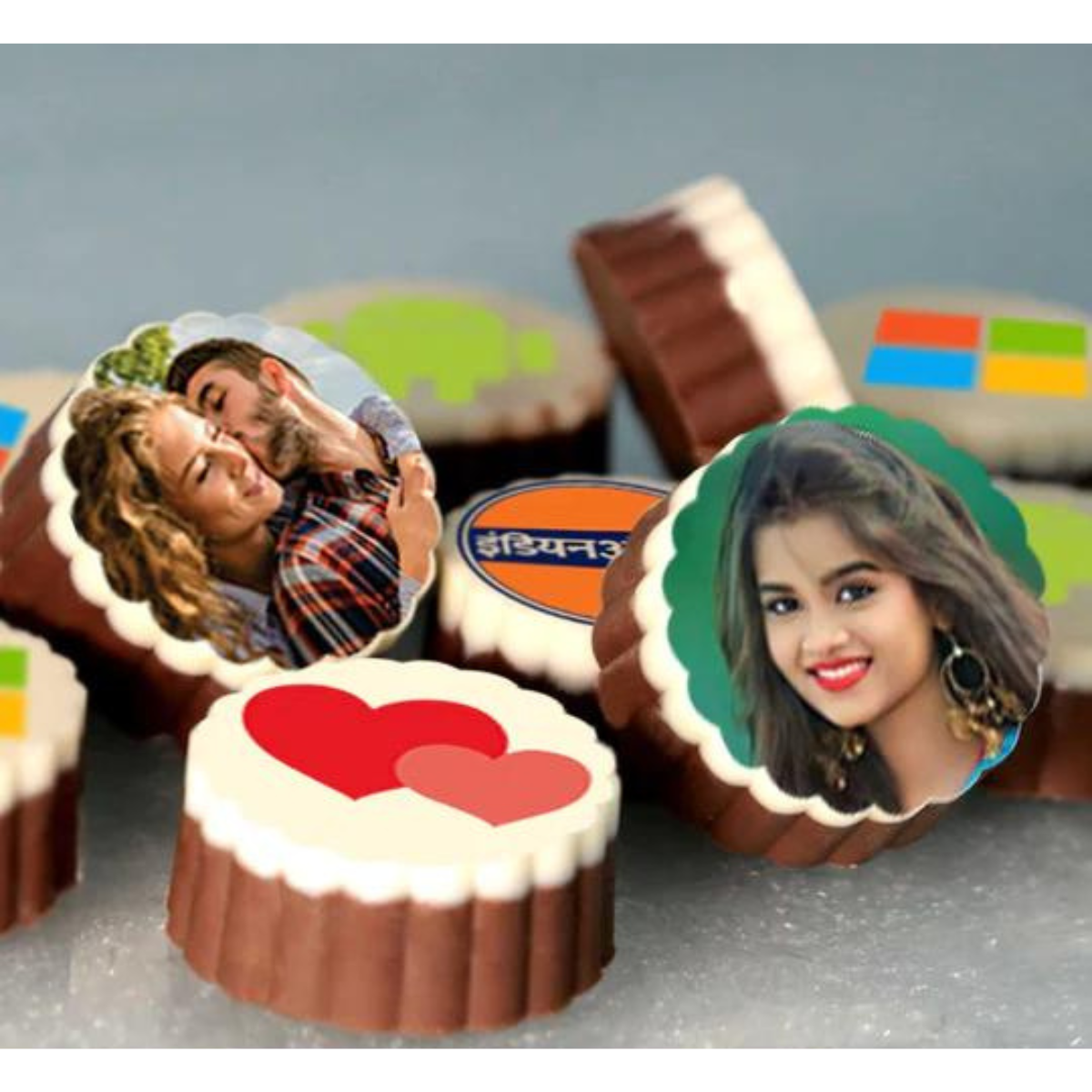 Send Kiss Day Premium Personalised Photo Chocolate