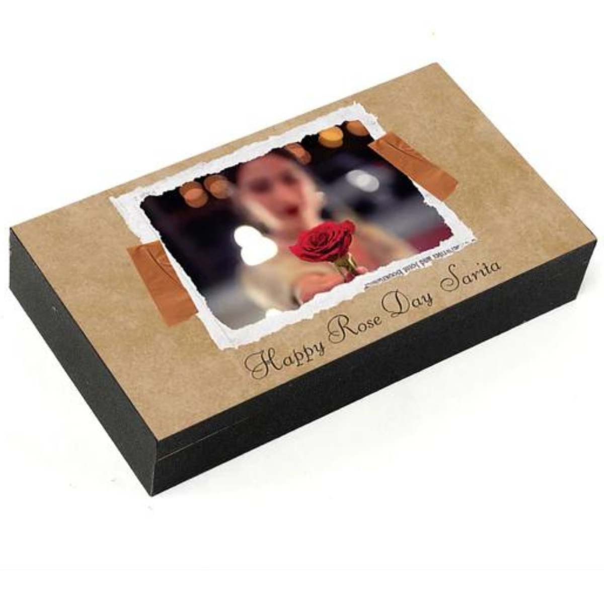 Rose Day Unique and Personalised Photo Chocolate