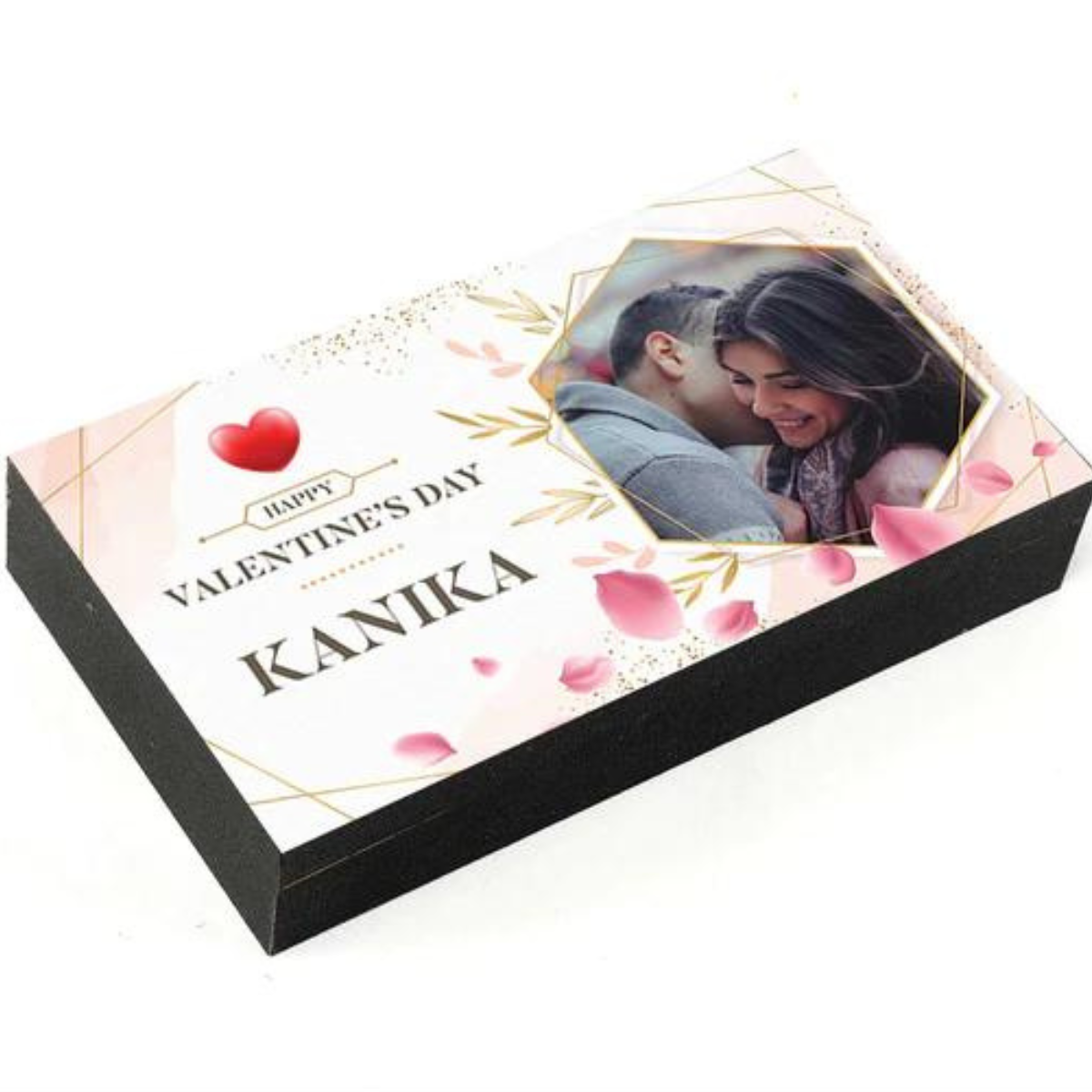 Happy Heart Shape Personalised Photo Chocolate