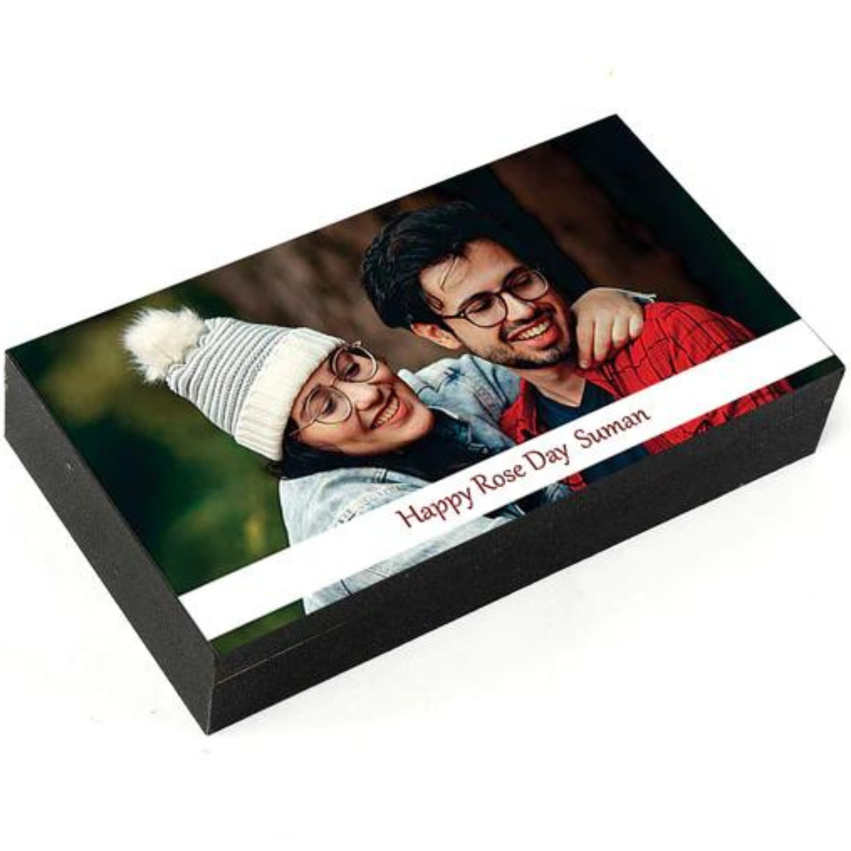 Buy online Rose Day Personalised Photo Chocolate