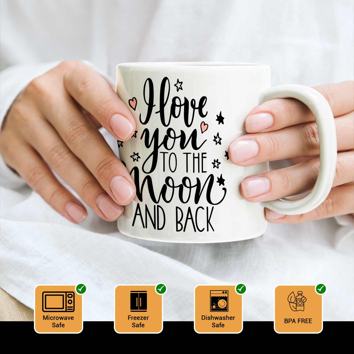 Personalized Love You To The Moon And Back Coffee Mug Gift For Mom 3