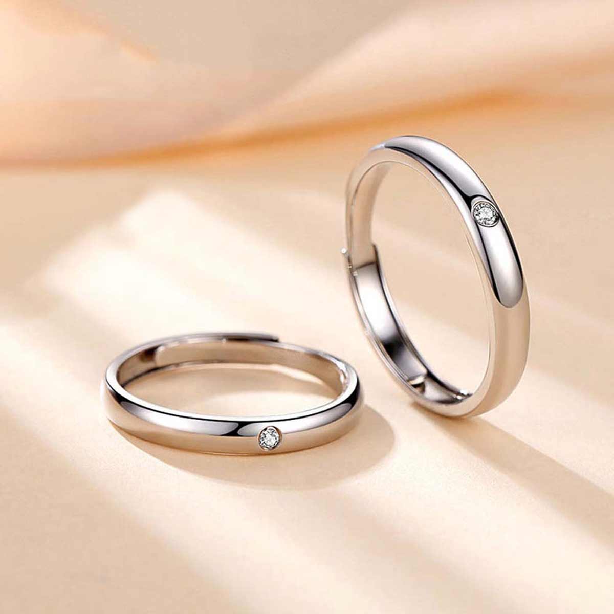 Blissful Adjustable 925 Sterling Silver Couple Rings
