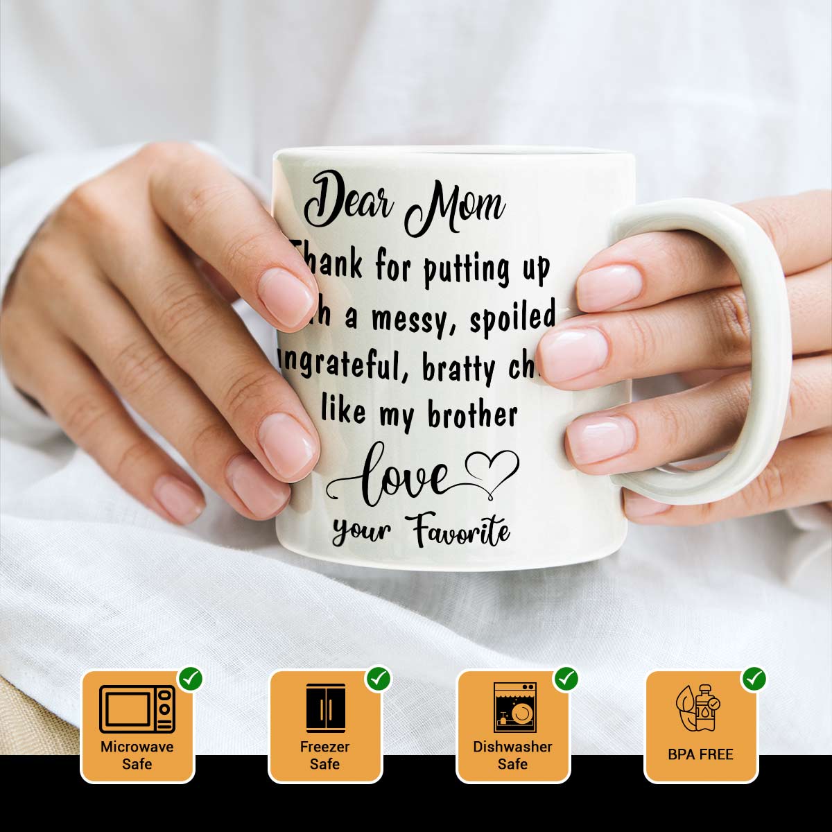 Personalised Dear Mom Love Quoted Coffee Mug Gift For Mother's Day 4