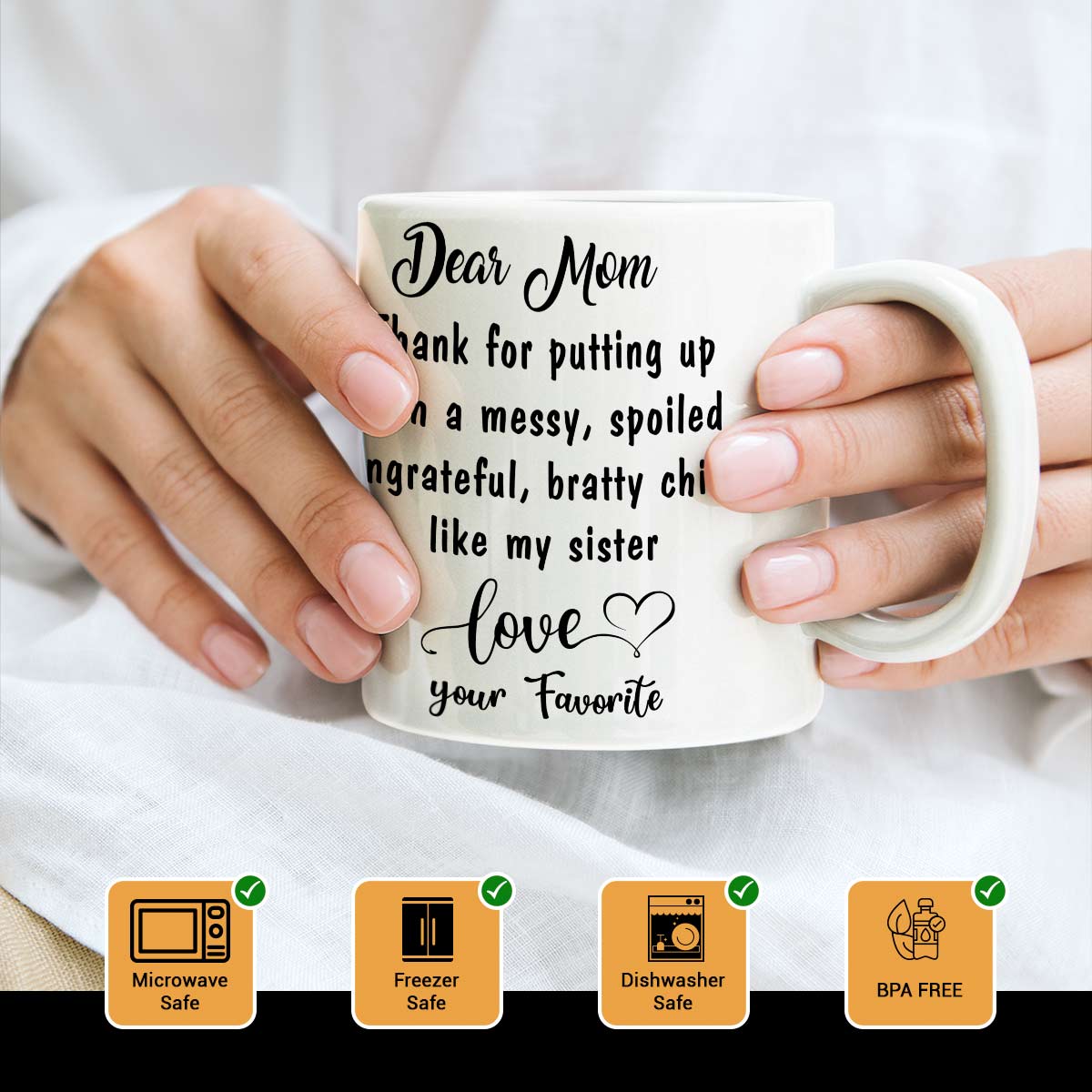 Personalised Dear Mom Love Quoted Coffee Mug Gift For Mother's Day 9