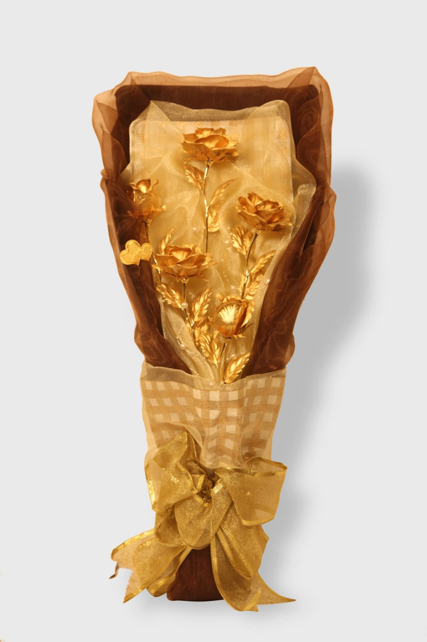 Unique Rose Bouquet in Gold 24K-3