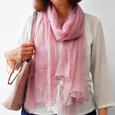 Graceful Pink Chiffon Stole – Soft & Lightweight Scarf for Everyday Elegance