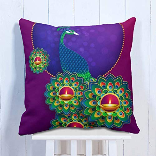 Glorious Peacock Diya Cushion