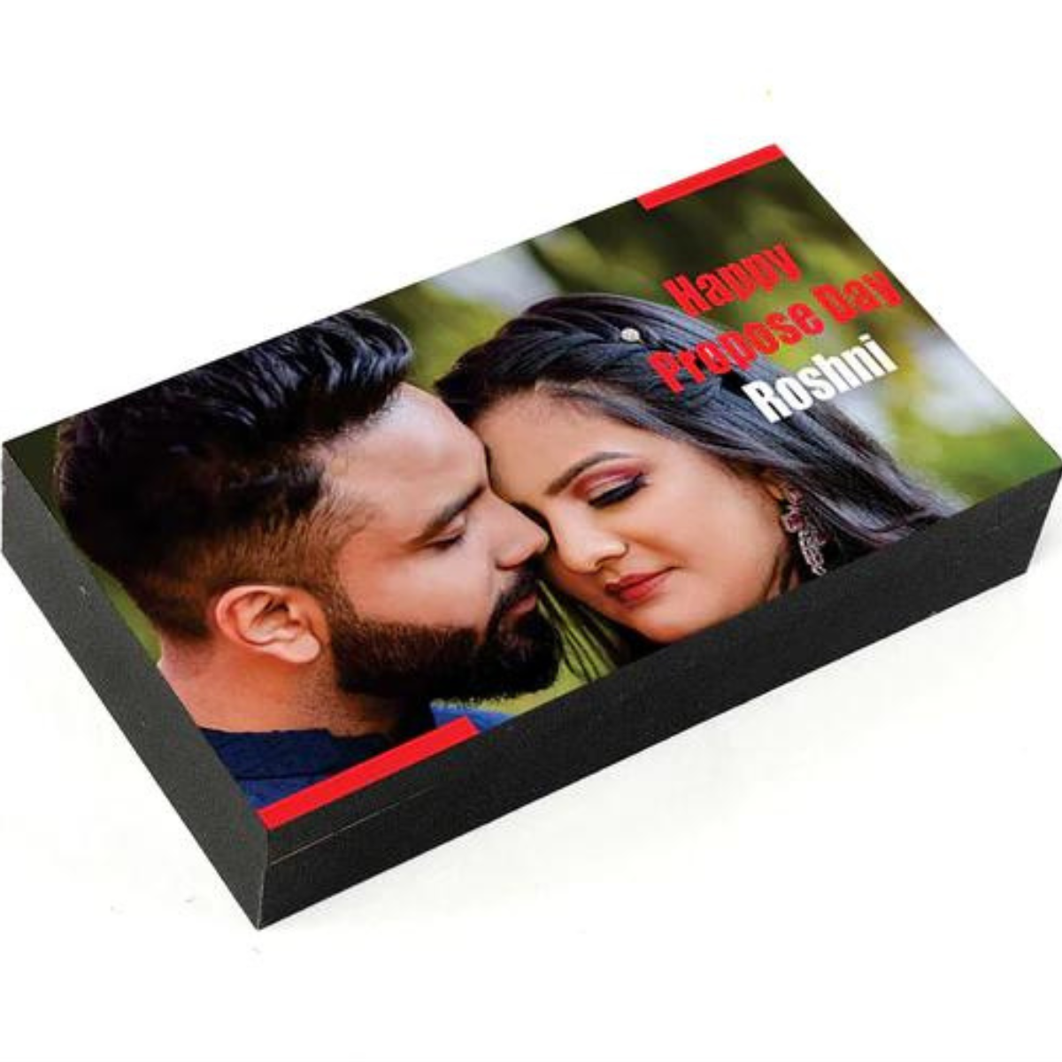 Personalized Propose Day chocolate gift with photo/name printed