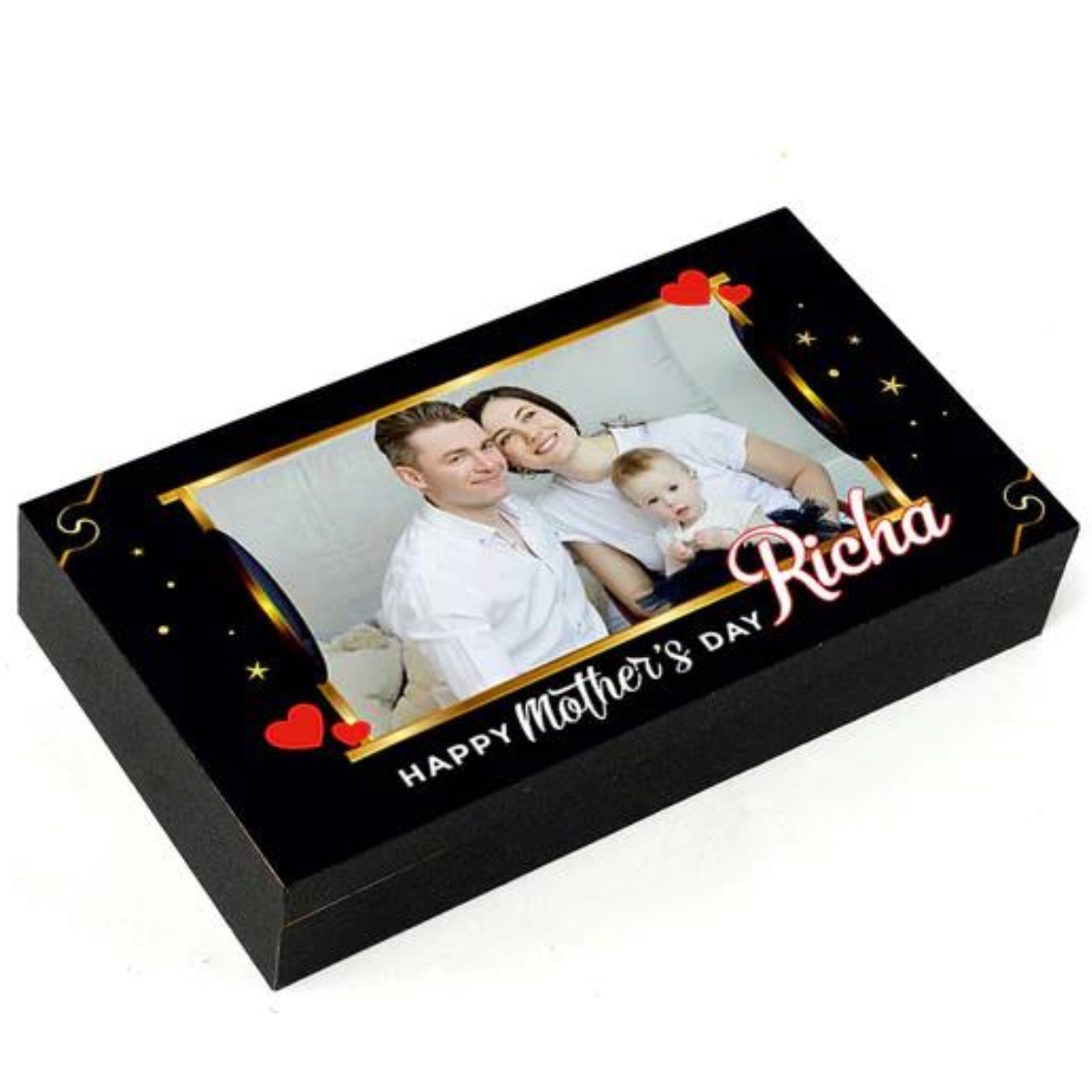 Hanging hearts & stars printed Personalised Photo Chocolate for Mom