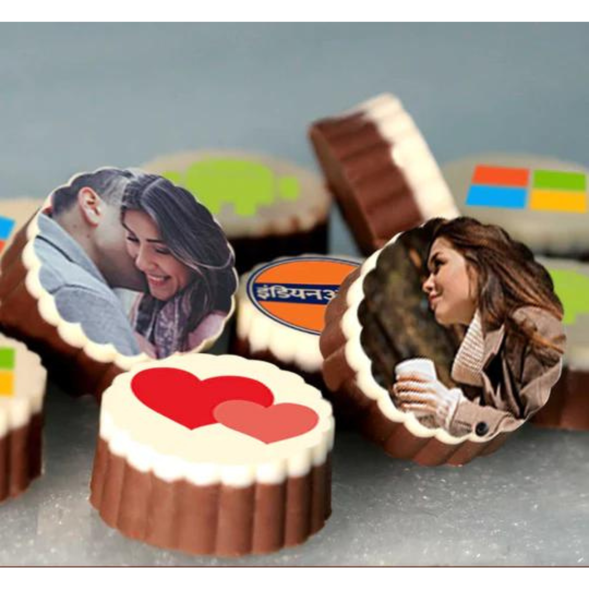 Happy Heart Shape Personalised Photo Chocolate