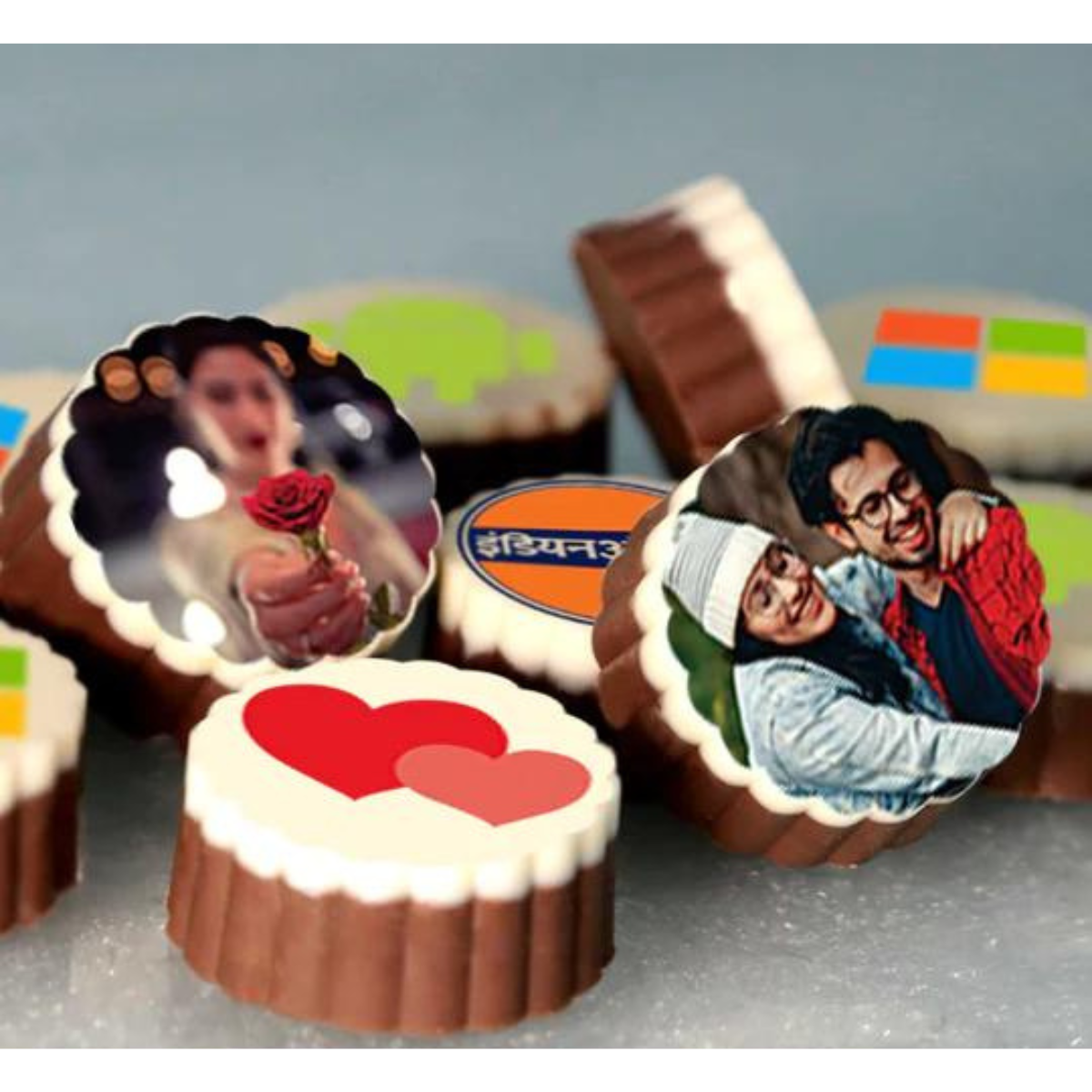 Rose Day Unique and Personalised Photo Chocolate