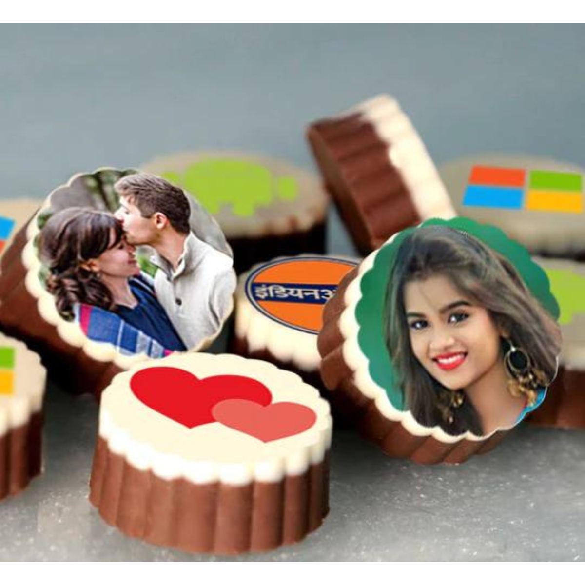 Luxury Unique Kiss Day Personalised Photo Chocolate