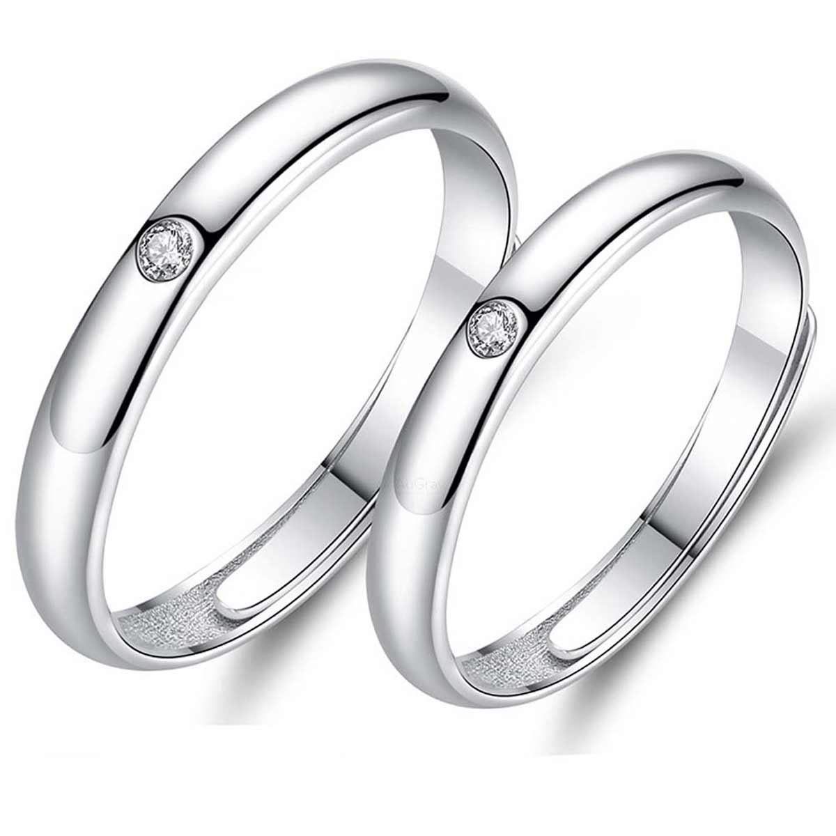 Blissful Adjustable 925 Sterling Silver Couple Rings