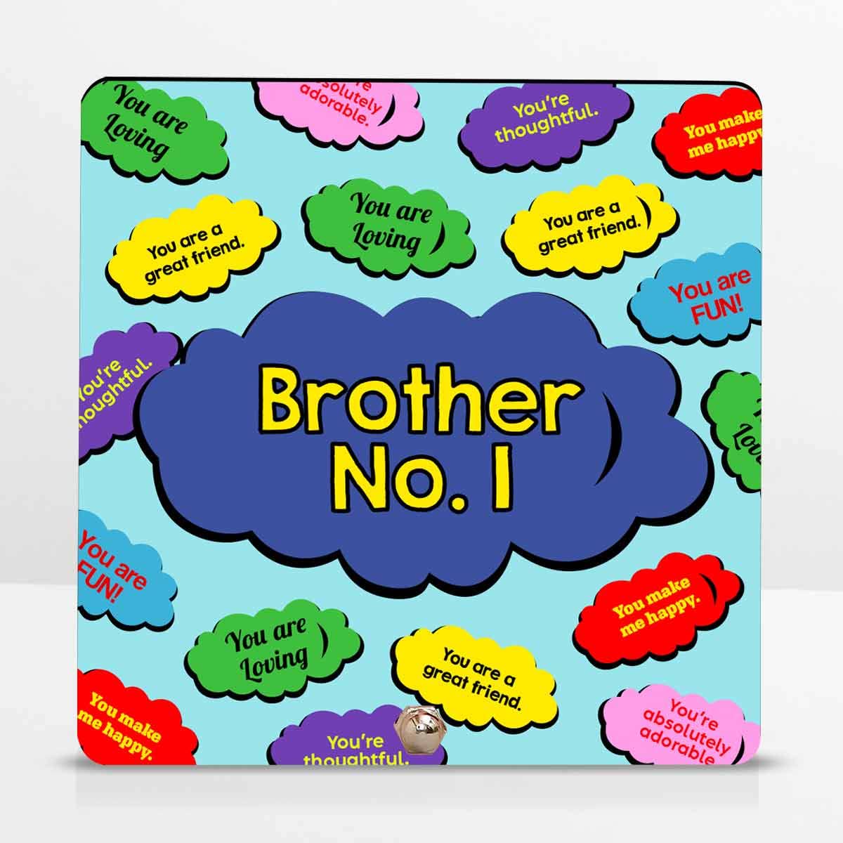 Brother No. 1 Keepsake And Choco Rakhi Gift Hamper For Bhai