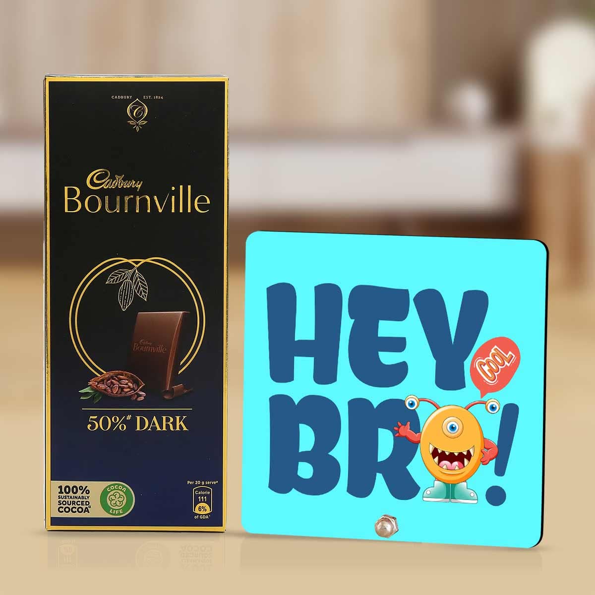 Hey Bro Keepsake And Chocolate Gift Hamper For Brother