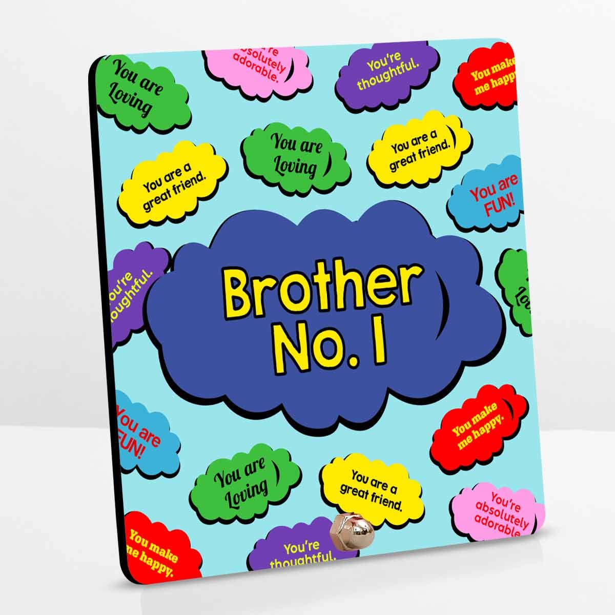 Brother No. 1 Keepsake And Choco Rakhi Gift Hamper For Bhai