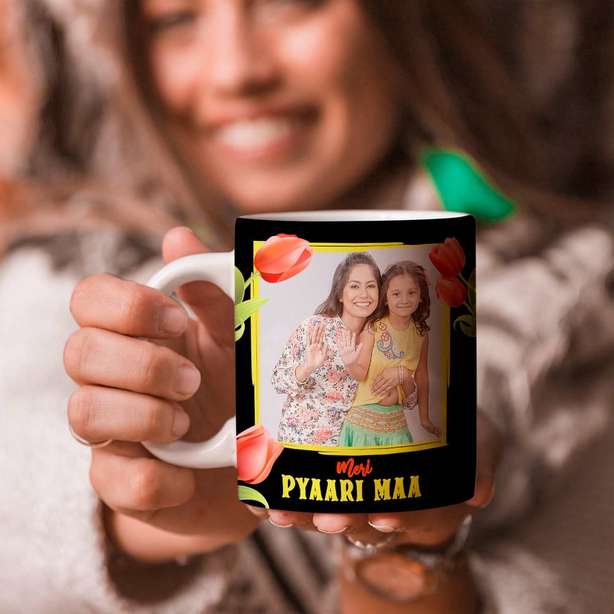 Customized Meri Pyaari Maa Photo Coffee Mug Gift for Mom