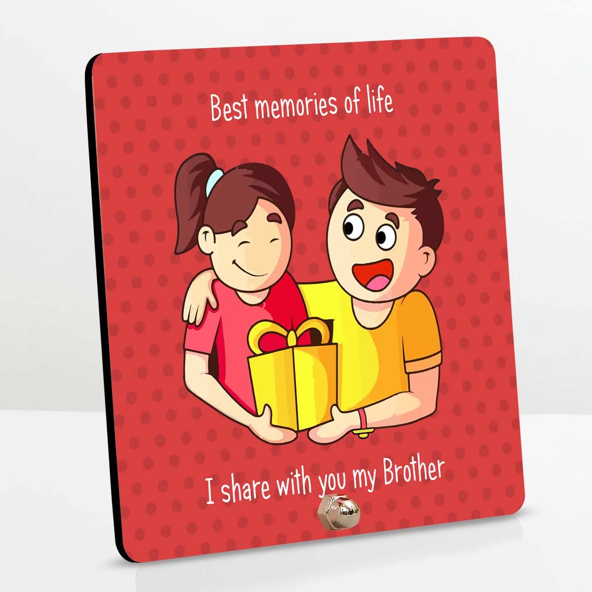 Best Memories Of Life Keepsake And Choco Rakhi Gift Hamper For Sibling