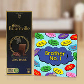 Brother No. 1 Keepsake And Choco Rakhi Gift Hamper For Bhai