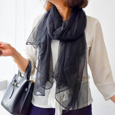 Elegant Black Chiffon Stole – Lightweight & Versatile Scarf for All Occasions
