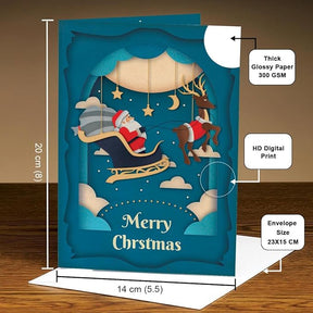 Santa & Sleigh Christmas Greeting Card