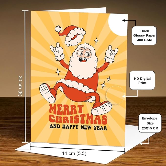 Cute Chilling Santa Merry Christmas Greeting Card-4