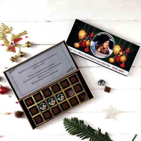 Wish Merry Christmas and New Year With Personalised Photo Chocolate-1